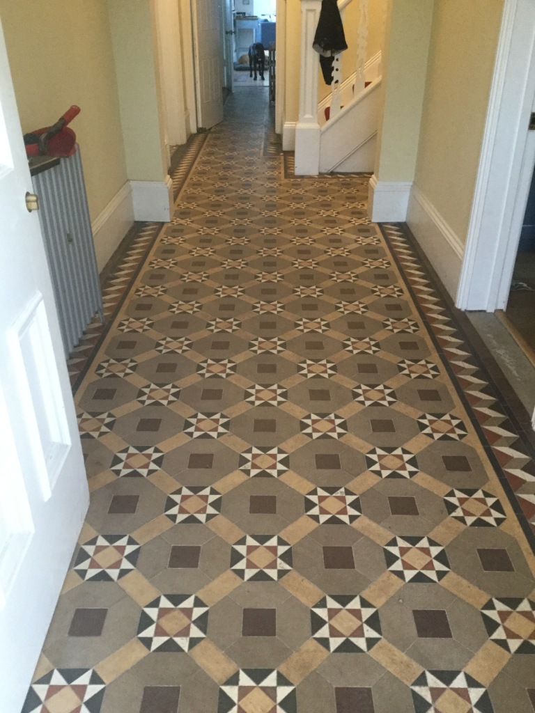 Victorian Tiled Floor Before Cleaning The Embankment Bedford