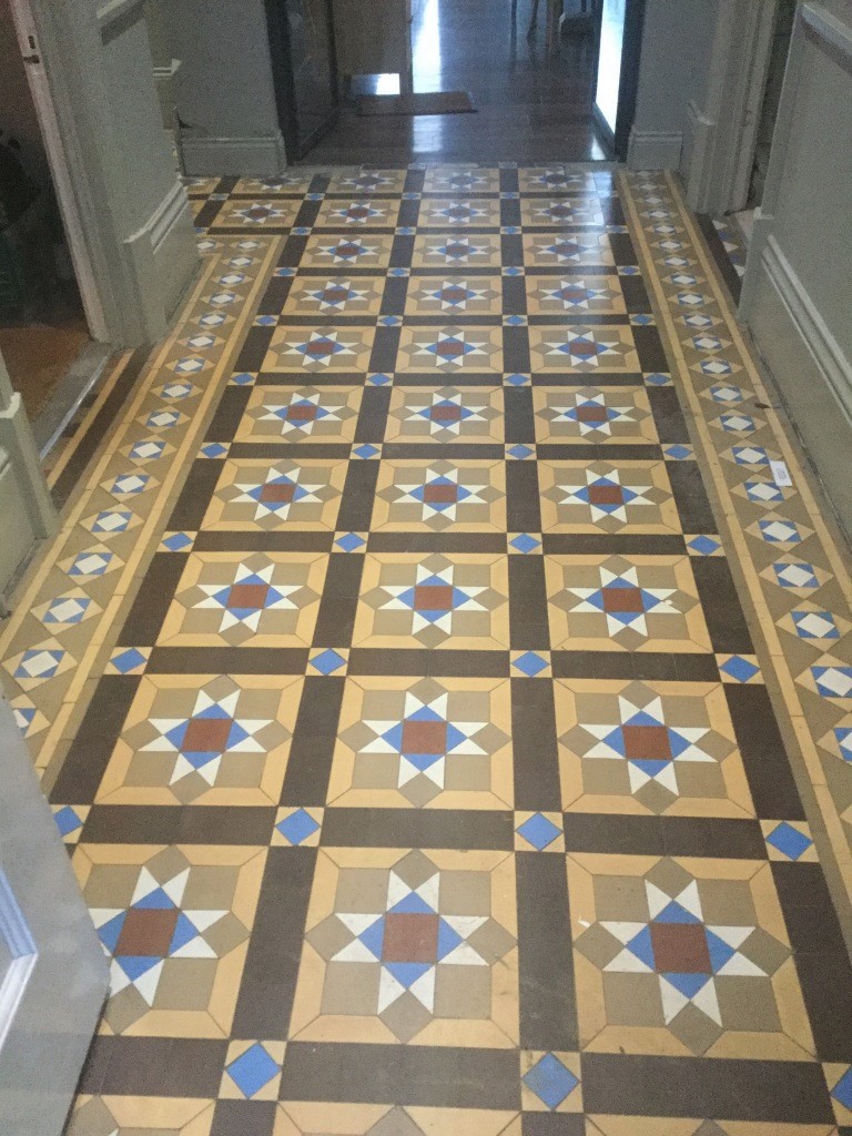 Victorian Tiled Floor Leighton Buzzard Before Cleaning