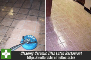 Cleaning Ceramic Tiles at Luton High street restaurant