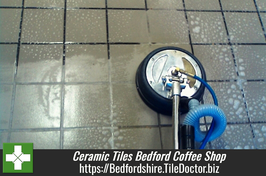 Cleaning Ceramic Tiles in a Bedford Coffee Shop