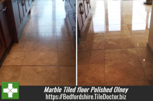 Scratched Marble Tiled floor Polished in Olney