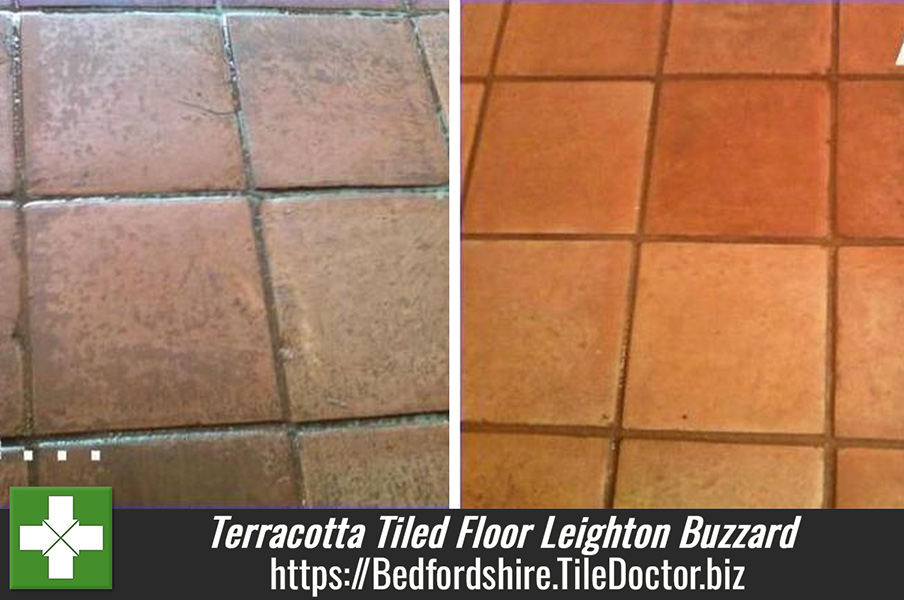 Terracotta Tiled Floor Cleaned and Sealed in Leighton Buzzard