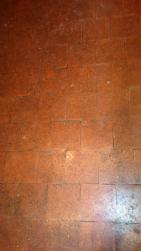 Quarry Tiles in Hitchen Before Cleaning