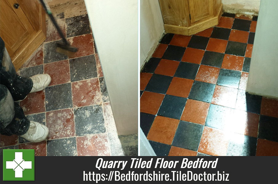 Deeping Cleaning Quarry Tiles Floor in Bedford