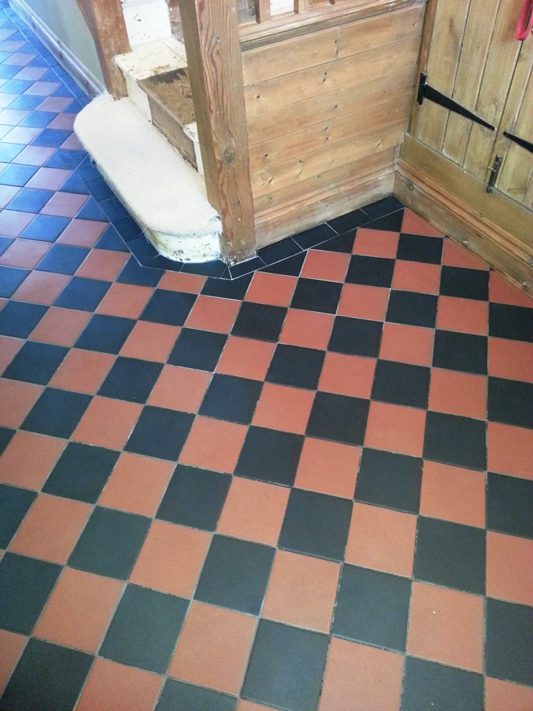 Victorian tiles Biggleswade after cleaning