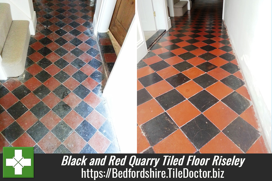 Black and Red Quarry Tiled Ffloor Restored in Riseley