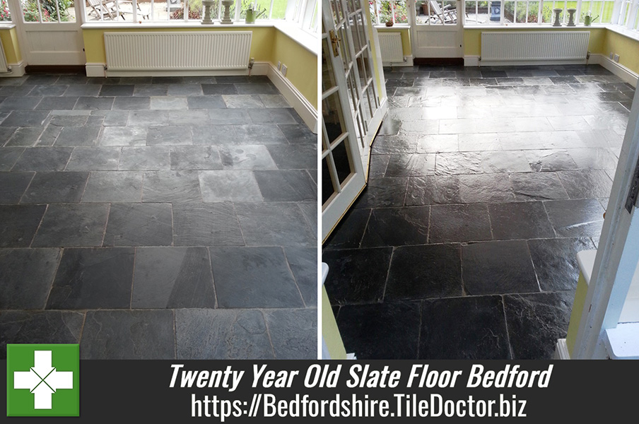 Cleaning and Sealing a Twenty Year Old Slate Floor in Bedford