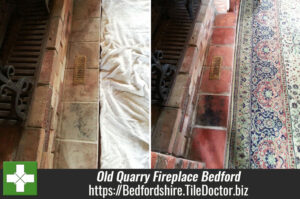 Very Old Quarry Fireplace Deep Cleaned and Sealed in Bedford