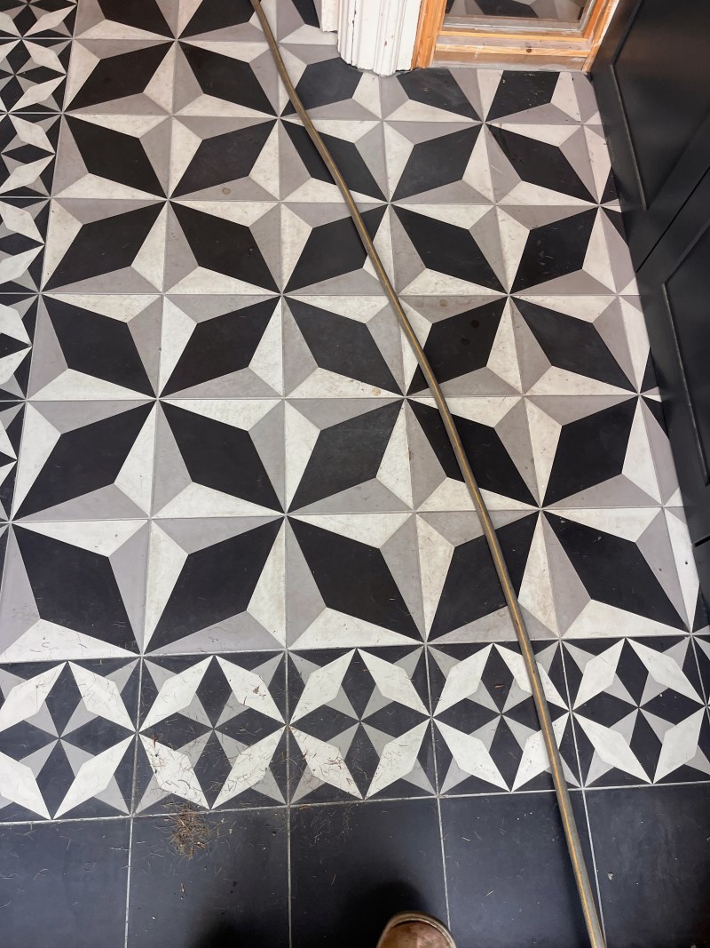 Encaustic Tiled Floor Before Cleaning Ampthill